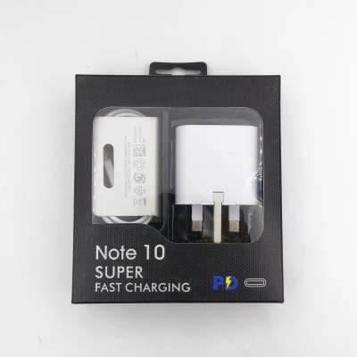 USB C Wall Charger PD 25W Fast Charger Adapter with Type-C Cable For Samsung Note10 10+ S20 S10